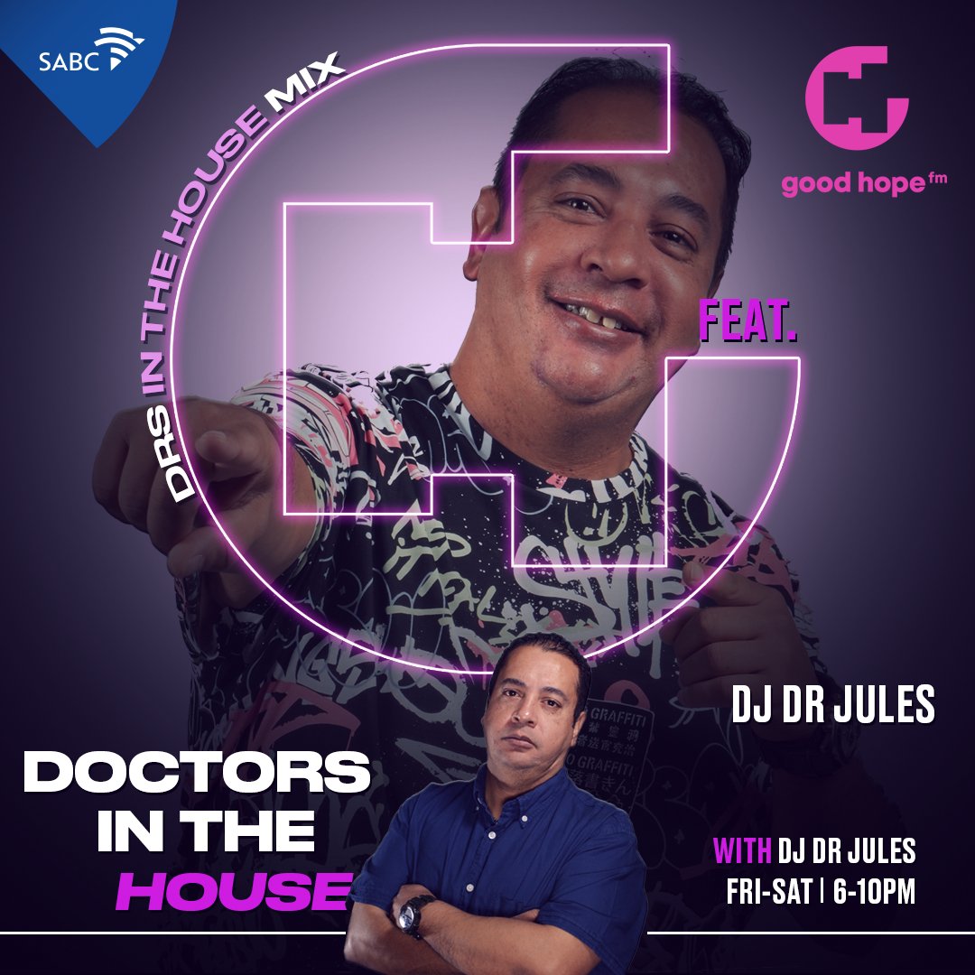GoodHopeFM's tweet photo. Dr. Jules hypes your Friday night with bangerz from the previous decade in our #20PlusFeature rocking Dr's In The House 🥳💿🎉 https://t.co/23pcSxc6ga