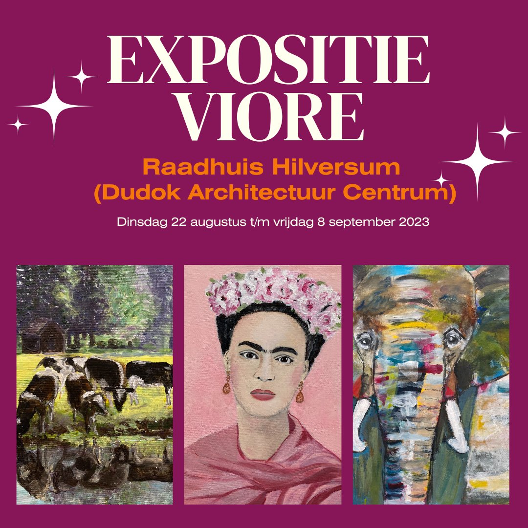 Van 22 aug t/m 8 sept kun je in het Dudok Architectuur Centrum (Hilversum),  een expositie van kunstwerken van bezoekers van Viore bezichtigen. 
De toegang is gratis. De opbrengst van alle verkochte werken komt volledig ten goede aan Viore. Meer info: ap.lc/0tA1Y