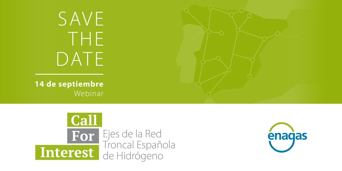 El 14-sept Enagás lanza el proceso de call for interest no vinculante para los primeros ejes de la Red Troncal Española de Hidrógeno. La compañía explicará el proceso y sus objetivos en un webinar ese día.

✍️ Próximamente, más información para inscribirte.

#ElHidrógenoEsAhora