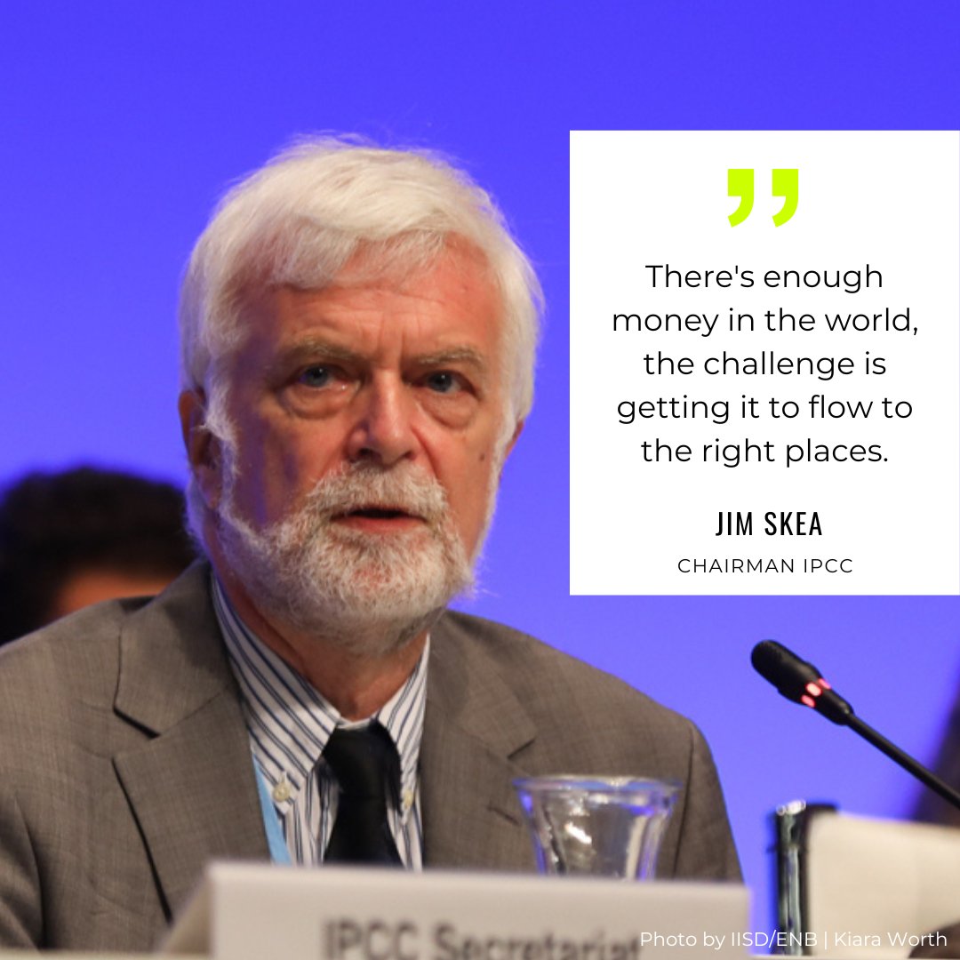 Jim Skea, new head of <a href="/IPCC_CH/">IPCC</a>, hopes to make progress on how and where to spend the money to combat today's problems globally. Let's see what his tenure brings!

Source:  Deutsche Welle
Picture Credits: IISD/ENB, Kiara Worth
#alphaforimpact #impactinvesting #sustainablefinance