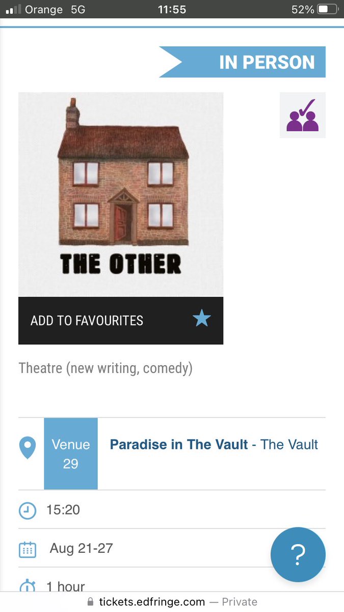 Starting next Monday, this is a lovely heartwarming show full of surprises. Well worth an hour of your time. Do go if you can! #edfringe #newwriting