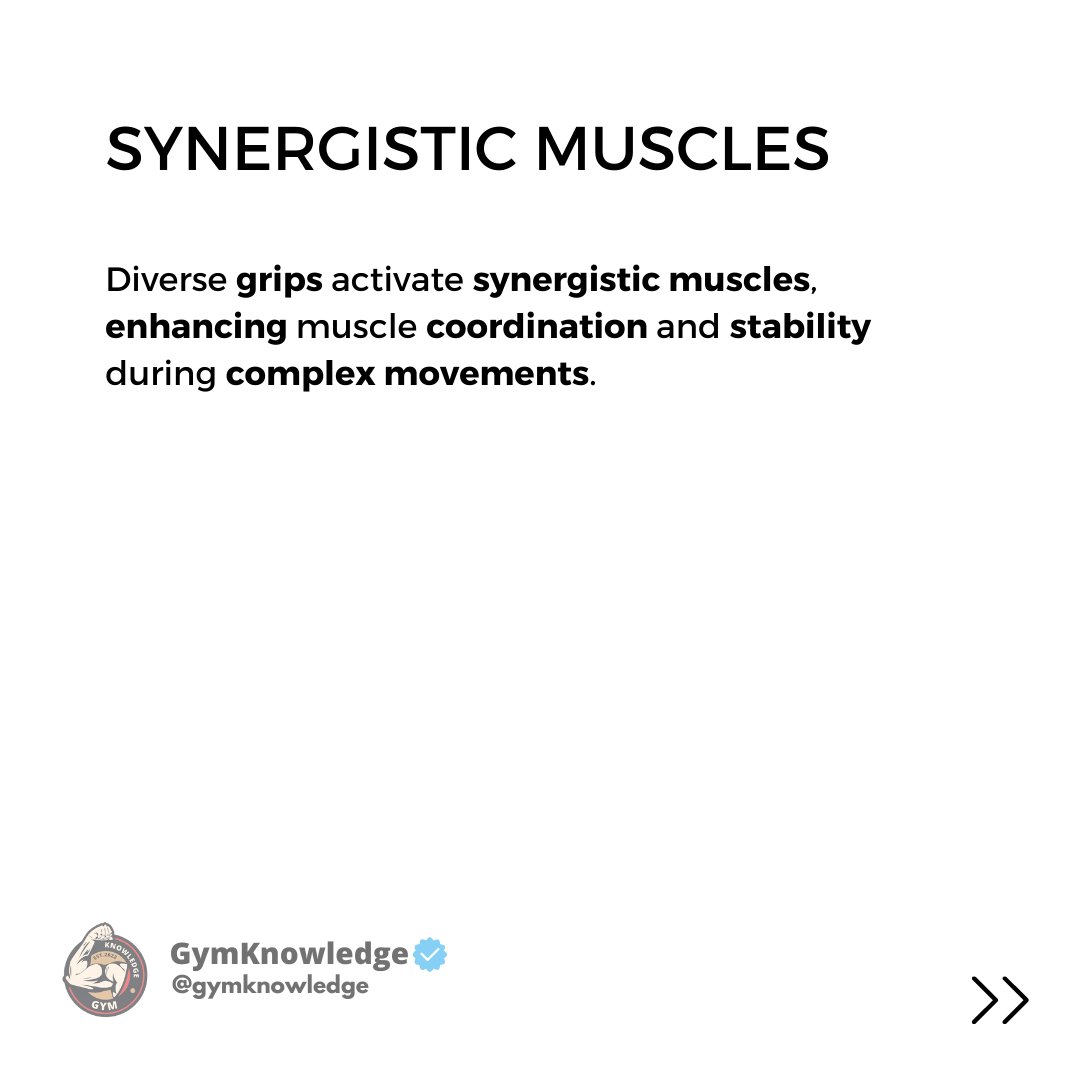 GymKnowledgeOne's tweet image. 💡 Did you know that varying your hand grip during exercises like pull-ups and rows can lead to enhanced muscle development and overall performance? 🤔 Let&apos;s delve into the science behind it! 🔬
#gripstrength #muscleactivationtechniques #functionalfitness #trainsmart
