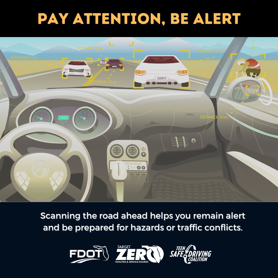 MyFDOT's tweet photo. ✨Safe and attentive driving starts with you! Set the GPS and music playlist before you start driving. Leave the house a few minutes early so you’re not rushed. These little things can have a BIG impact on safety.✨

#FLTeenSafeDriver #100DeadliestDays https://t.co/vN3257HklS