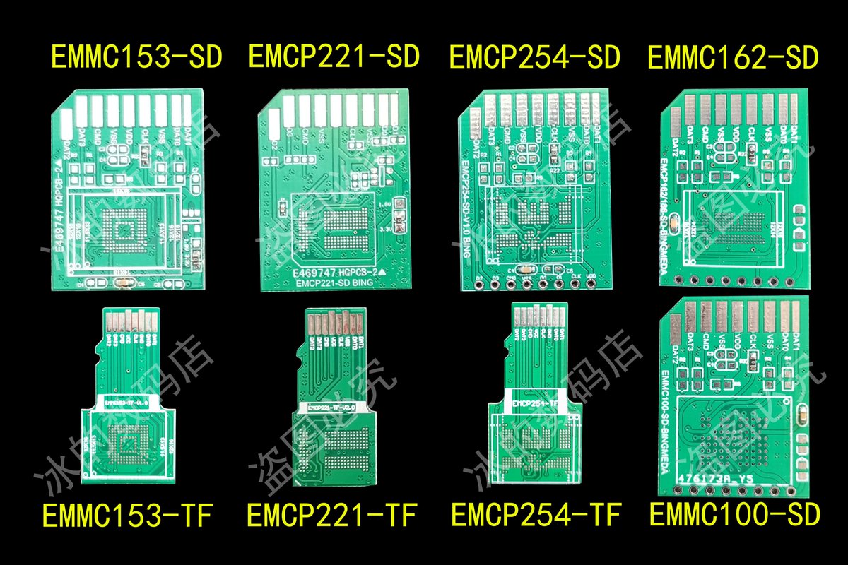 CyberAntani's tweet image. eMMC adaptors for dumping them through a classic SD  card reader
s.click.aliexpress.com/e/_Dl212RH
#HackerArsenal