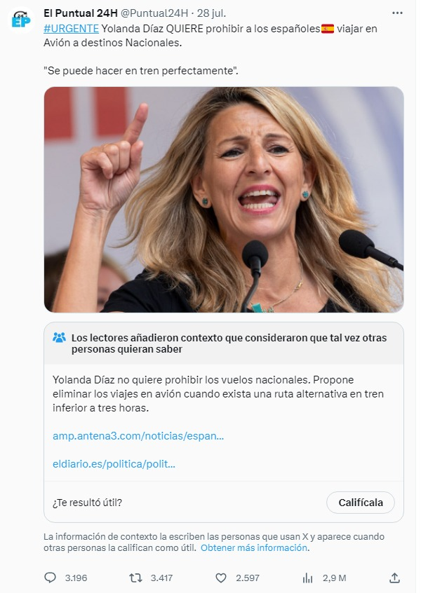 Cada día miles de cuentas como esta lanzan mentiras retuiteadas por miles de cuentas falsas, pero también por cuentas reales, algunas de ellas de cargos públicos de VOX y PP.
Ni las plataformas digitales, ni las instituciones, ni la justicia solucionan este ataque a la democracia