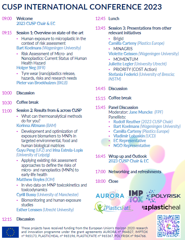 POLYRISK Research Project (@polyriskscience) on Twitter photo Save the date!🗓️14 September the <a href="/CuspResearch/">CUSPResearch</a> international conference 📍in Utrecht 🇳🇱 will delve into novel #research on #microplastics & #nanoplastics human exposure, health hazards, human biomonitoring and much more 💡
More info & registration ➡️ plasticsfate.eu/cusp-2023 Save the date!🗓️14 September the <a href="/CuspResearch/">CUSPResearch</a> international conference 📍in Utrecht 🇳🇱 will delve into novel #research on #microplastics & #nanoplastics human exposure, health hazards, human biomonitoring and much more 💡
More info & registration ➡️ plasticsfate.eu/cusp-2023