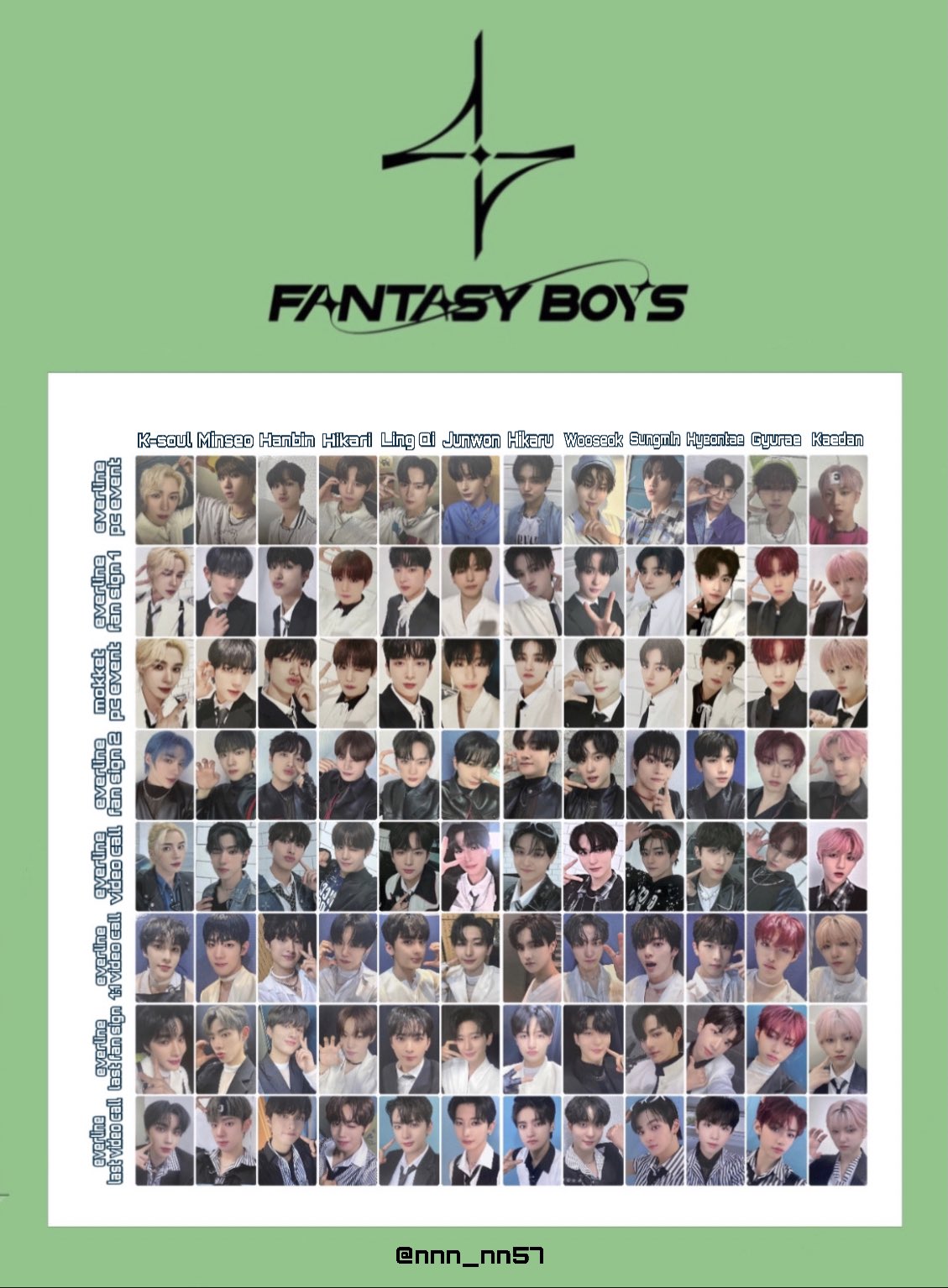 fantasyboys イハンビン グッズトレカセット その他メンバーおまけ付き