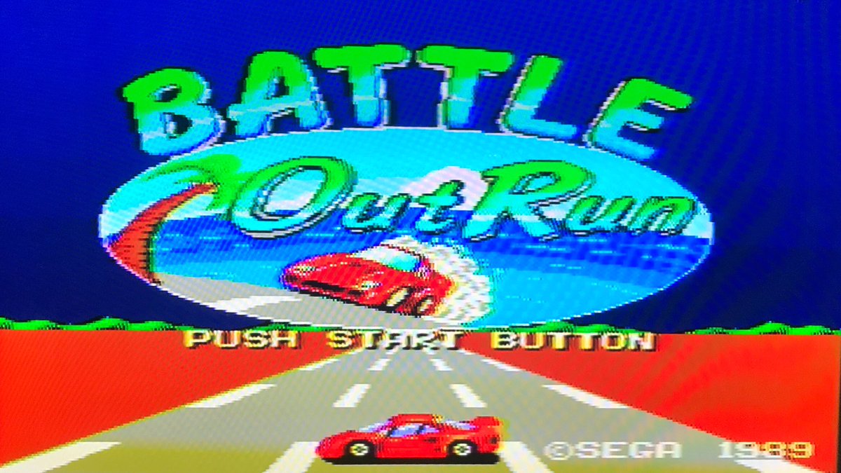 sekiro_51's tweet image. 今回の目的はPAL版SMSのBattle Out Run🚘 欧州版セガマスターシステムⅡにカートリッジ装填👍赤✖️黒✖️白文字が格調高いセガハード達よ🕹奥から向かって来てテールスライドで横付けするF40🚗からのタイトルどーん💥とって付けたBATTLE🤣デモはMkⅢアウトランと大差無い?😅
 #segamastersystem2  #SEGA