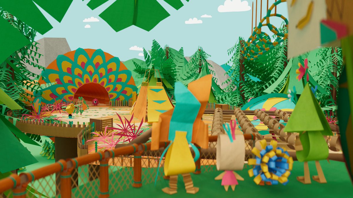 poppapercity's tweet photo. The world of Pop Paper City is packed full of vibrant colours - we hope this vast and exciting world inspires your little ones and gets their imagination running free 🌈 🌳✨

There’s no limits in Plom and friends world💖
#poppapercity #milkshaketv #childrenstv #kidstv #animation https://t.co/9iLGHXh7NZ
