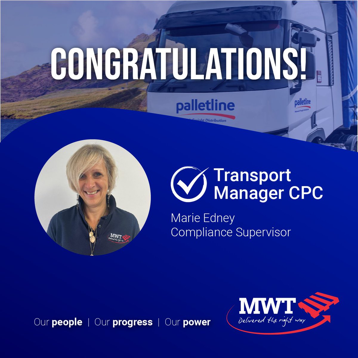 Well done to Marie Edney - Compliance Supervisor at Mike Watson Transport, for completing her Transport Manager CPC.🏅

#Transport #Logistics #TransportManager