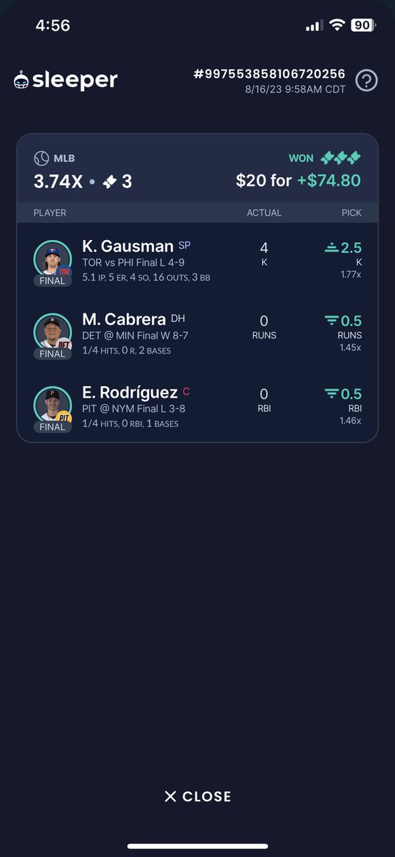 SportsKing585's tweet photo. Yesterdays Sweep 🧹🧹🧹
Come join the movement and let me help you make profit. DM me if interested.

#sportsbettor #Sleeper #bettingsports https://t.co/M1Ck501FgH