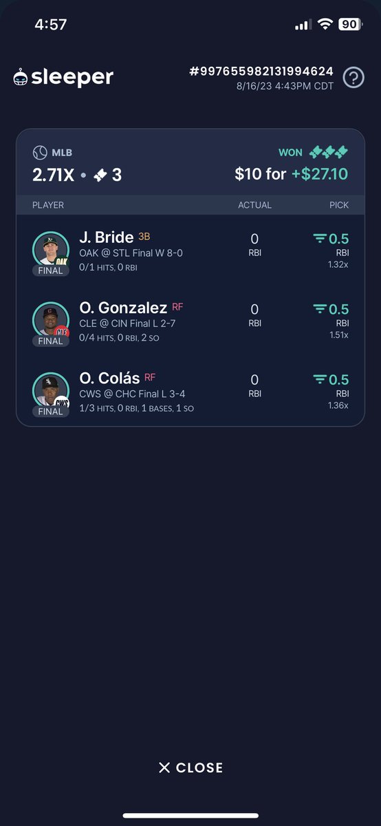 SportsKing585's tweet photo. Yesterdays Sweep 🧹🧹🧹
Come join the movement and let me help you make profit. DM me if interested.

#sportsbettor #Sleeper #bettingsports https://t.co/M1Ck501FgH
