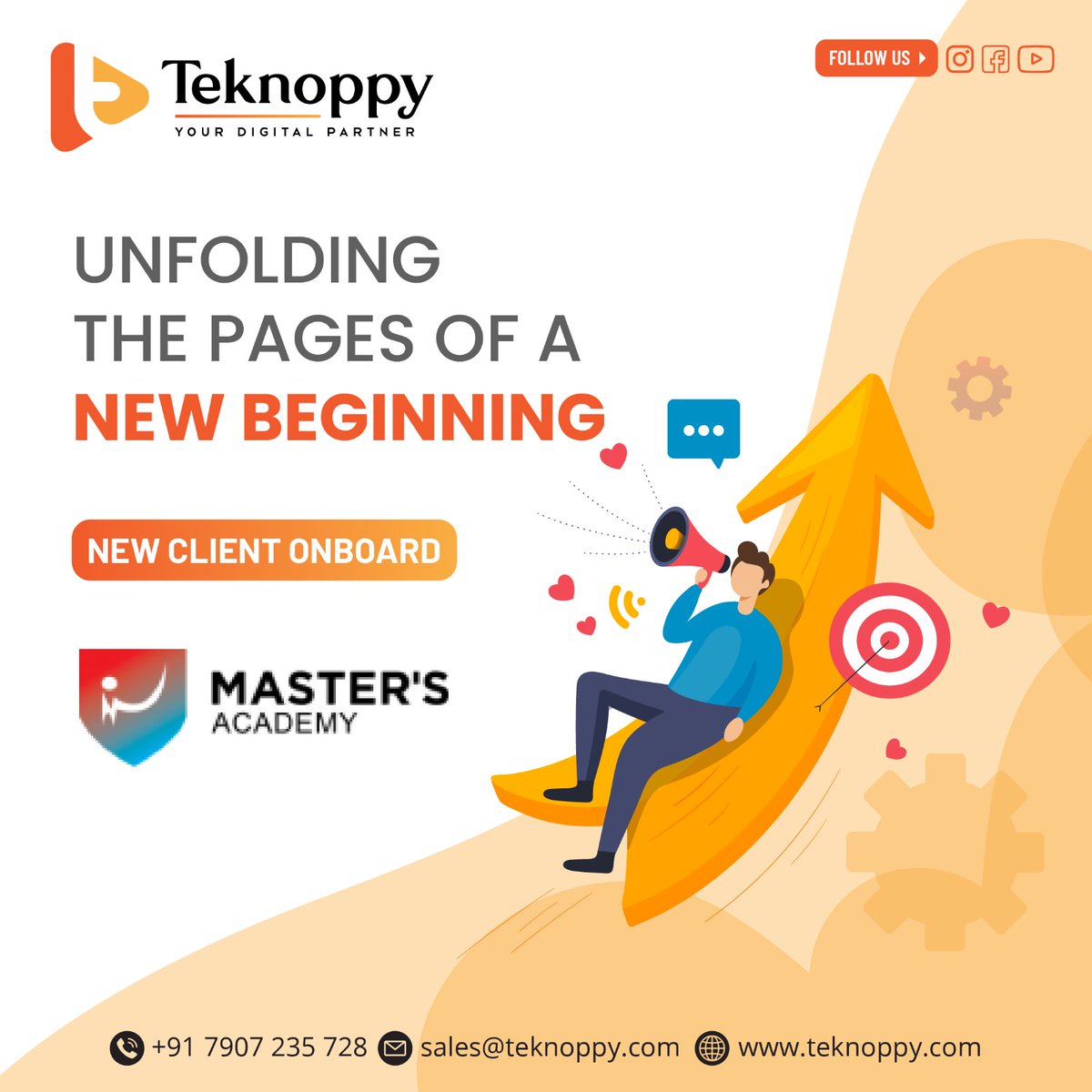 teknoppy's tweet image. Excited to begin a journey of digital success together. Welcoming our new client, Masters Academy, the best study abroad and migration agency in Kerala.So excited to take your digital presence to new heights.

#teknoppy #newclient #masteracademy #digitalmarketing