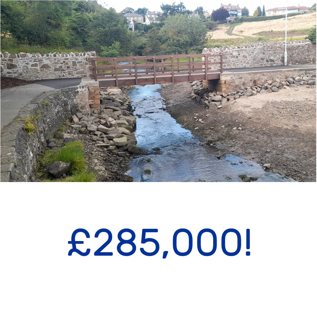 "When I read that the construction cost alone of the new pedestrian bridge in Aberdour was £285,000, I took a tape measure and went to look at it.

The span of the bridge between the stone work on the two shores is approximately 6.9m. That means the construction cost £41,000 for