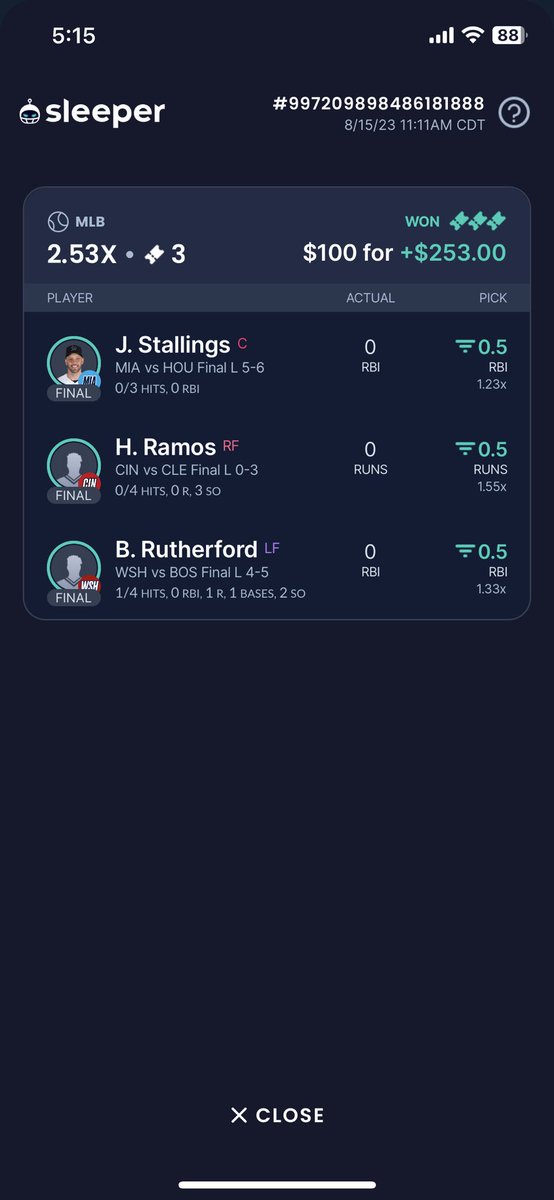 SportsKing585's tweet photo. Tuesdays Sweep 🧹🧹🧹

#sportsbettor #Sleeper https://t.co/AaZgXenEGx