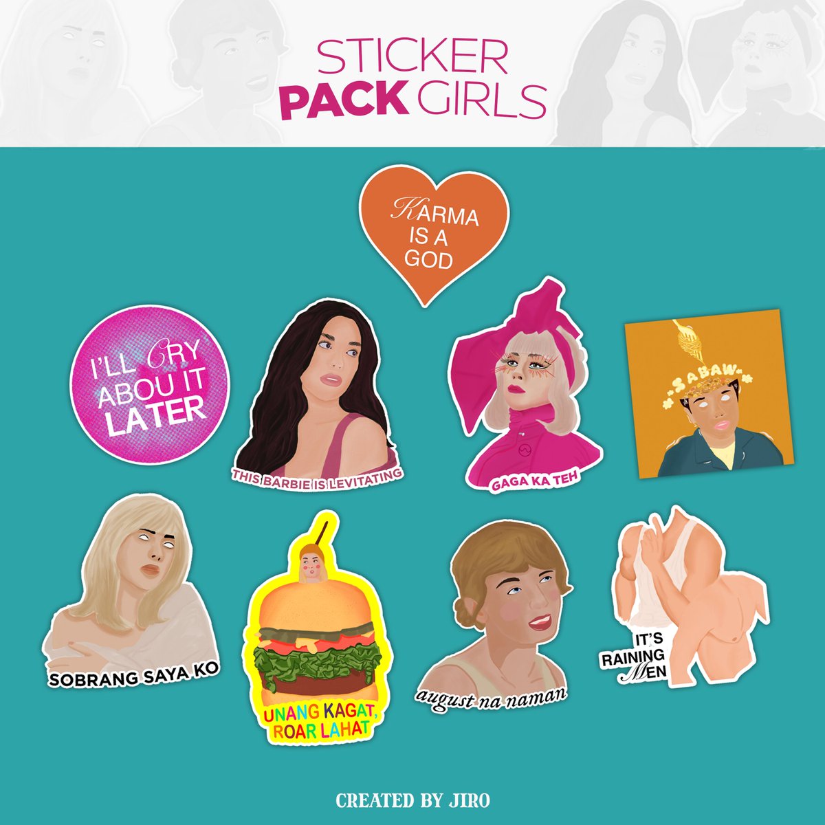 The queens have finally arrived! 👸

I'm excited to share my earlier artwork now transformed into these adorable WATERPROOF stickers 😙

#stickers #popqueens #stickerpacks 

 (1/4)