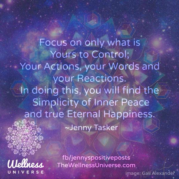focus on what you can control and let everything else wash away