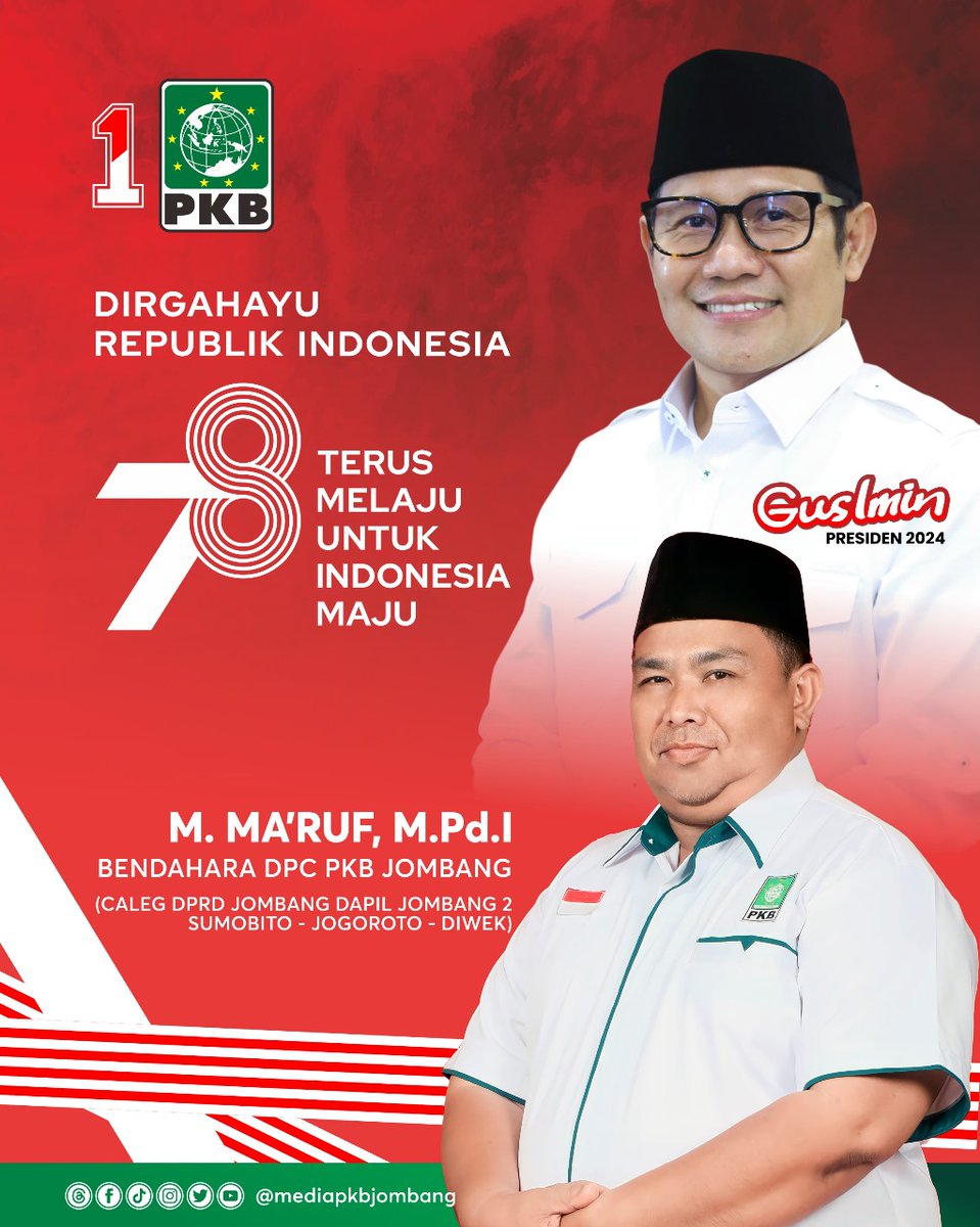 Dirgahayu Republik Indonesia 78th.
17 Agustus 2023.
"Mari wujudkan spirit kemerdekaan melalui pembangunan desa yang sungguh - sungguh". - Gus Imin <a href="/cakimiNOW/">A Muhaimin Iskandar</a>

#gusimin
#hut78ri
#tujuhbelasan