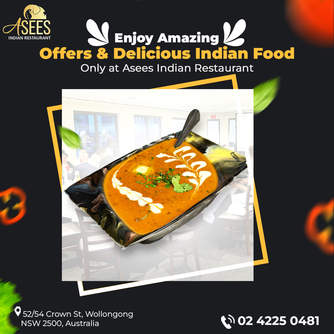 Enjoy Amazing offers & delicious Indian Food 
Only at Asees Indian Restaurant 

☎️ 02 4225 0481
asees.com.au

#AseesRestaurant #WollongongEats #FoodieFiesta #CelebrateInStyle #PartyHall  #FoodHeaven #nsw #Australia #InstaGoodFood #Wollongong #FoodiesOfAustralia