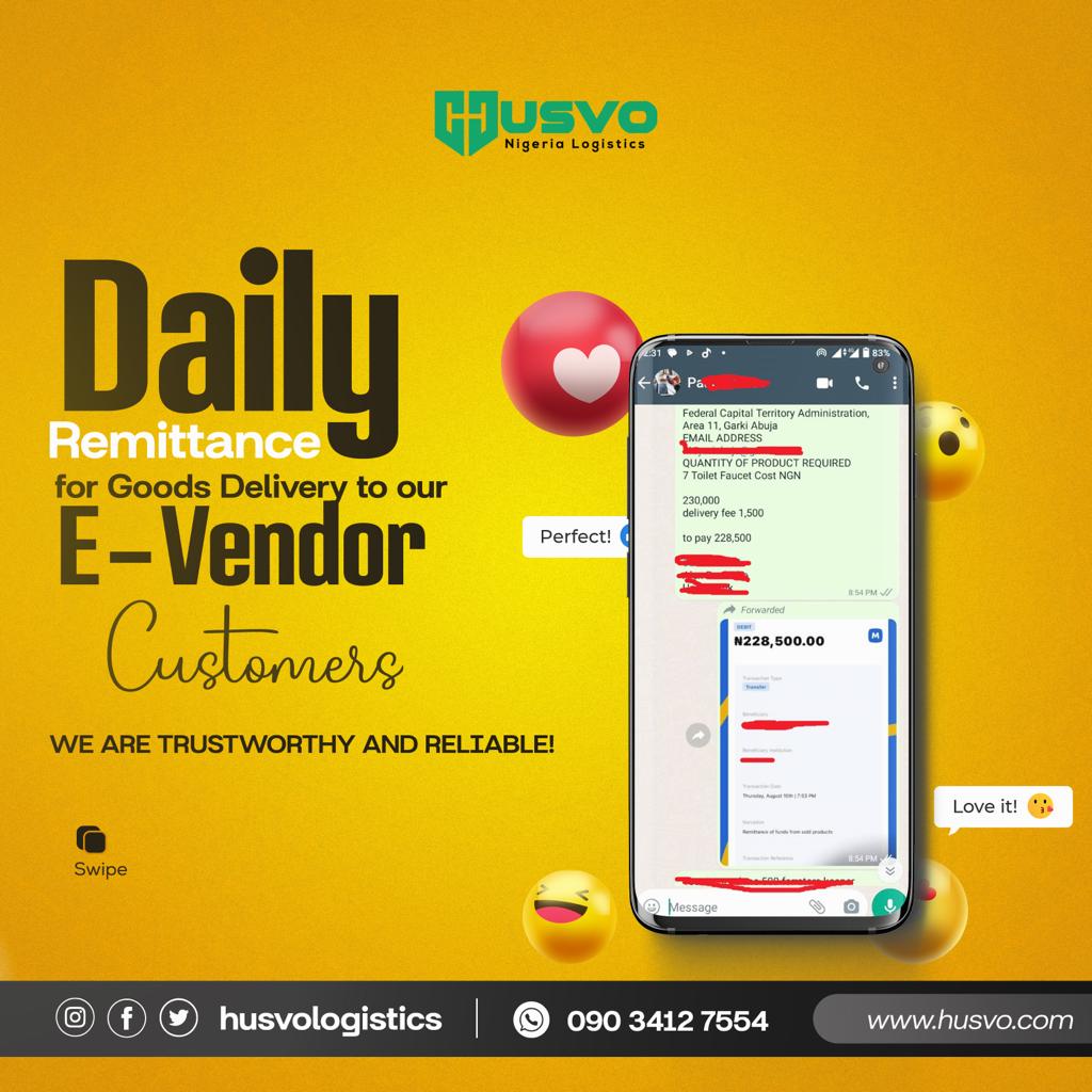 husvologistics's tweet photo. We've got your back when it comes to quick and secure goods delivery! Daily payouts for our awesome #E-vendor partners. You can totally trust us on this.

Ready to roll? Hit us up!
📞 0903 412 7554 🤳
_____
25% in FCT | River Niger | Wike | Abuja | PBAT | FCT Minister | ManUtd https://t.co/onLvrfKVbj
