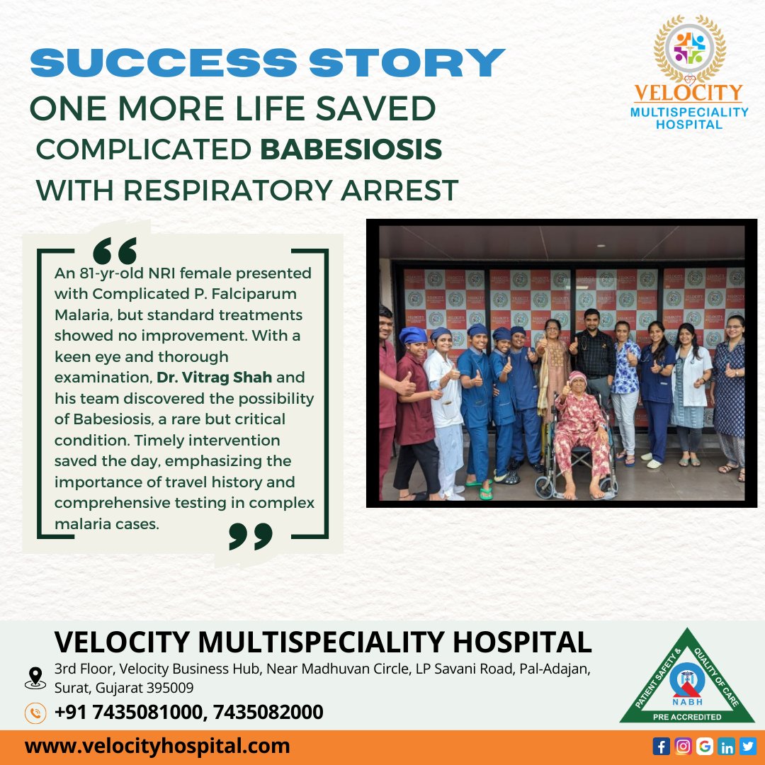 Shedding light on Babesiosis: Unveiling the intricacies of this tick-borne illness that demands our attention. 
.
🌎 velocityhospital.com
📱: +91 7435081000/ 7435082000
.
#velocityhospital #besthospitalsurat #healthcare 
#BabesiosisExplained #TickBorneIllness #HealthAwareness