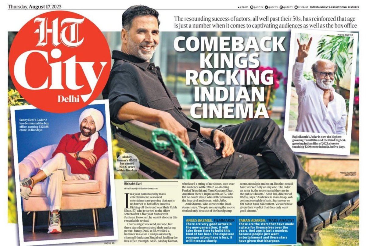 Rajinikanth #SunnyDeol #AkshayKumar - Trimurty of Indian Cinema takes  Indian cinema to a new high.