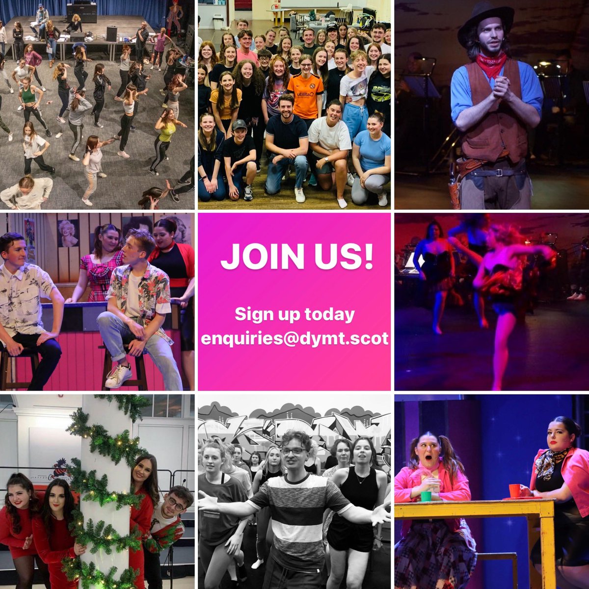 dymtdundee's tweet photo. **SHARE SHARE SHARE!**
Forms are flying in for the 12-14 and 15-17 years groups starting 27th August quicker than you can say "everybody cut FOOTLOOSE!" 👟

E-mail ASAP to register for 2023-24 to guarantee your place enquiries@dymt.scot

(this includes existing members too) https://t.co/0IiNefSov3