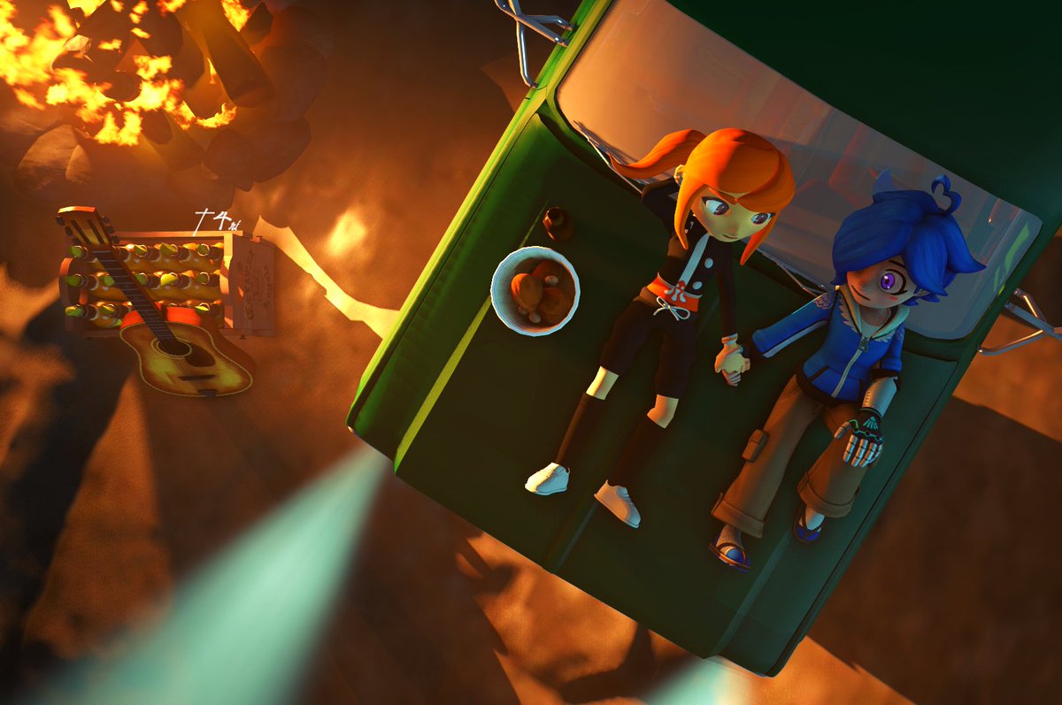 Tari and Meggy Chilling. #smg4 #Smg4tari #smg4meggy #artwork #art #3dart #fanart