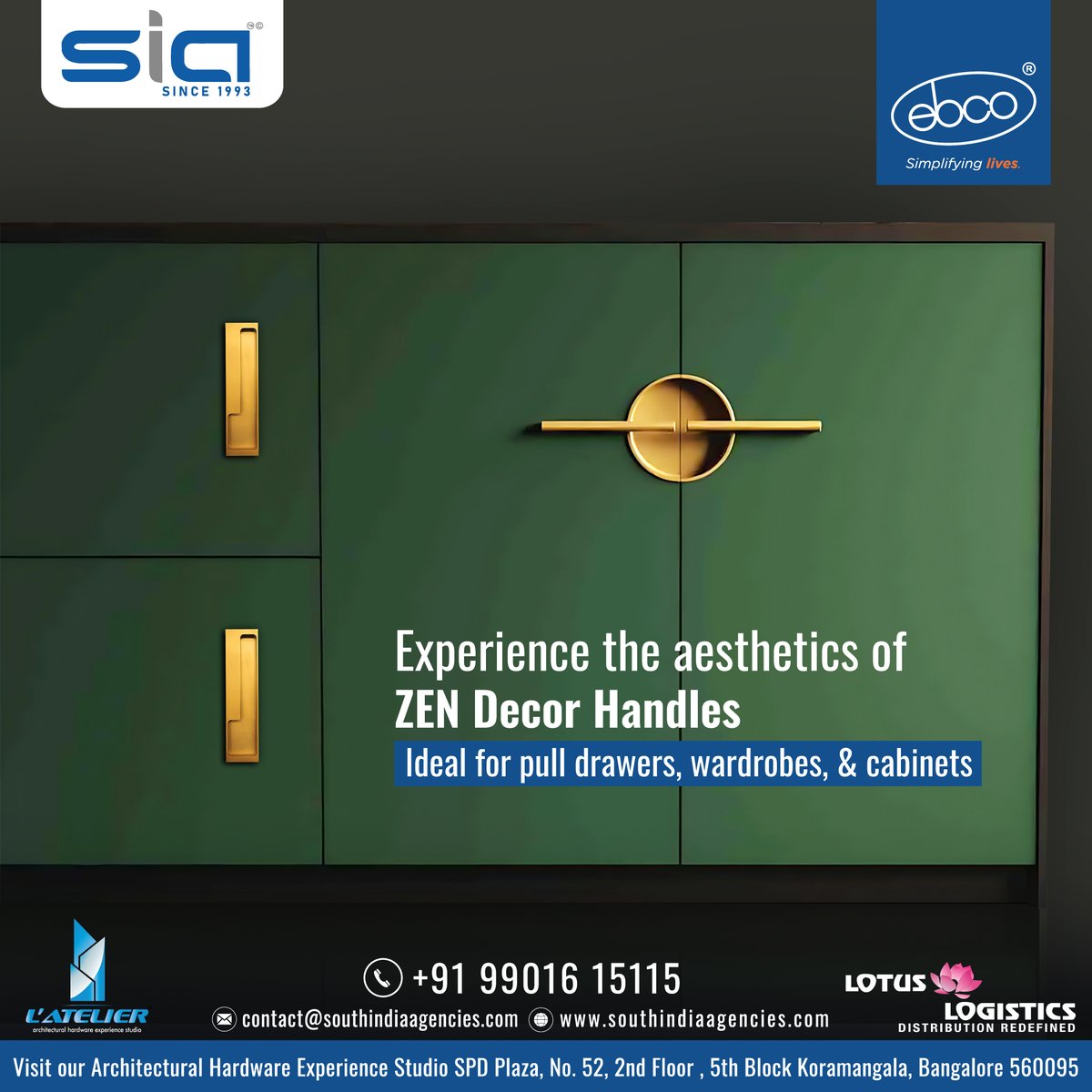 south_agencies's tweet image. Ebco’s Zen décor handles are the best in quality, available at South India Agencies in different designs and finishes, and suitable for modern furniture like pull drawers, wardrobes, cabinets, etc.

#southindiaagencies #sia #ebco #home #kitchen #wardrobe #zendecor #handles