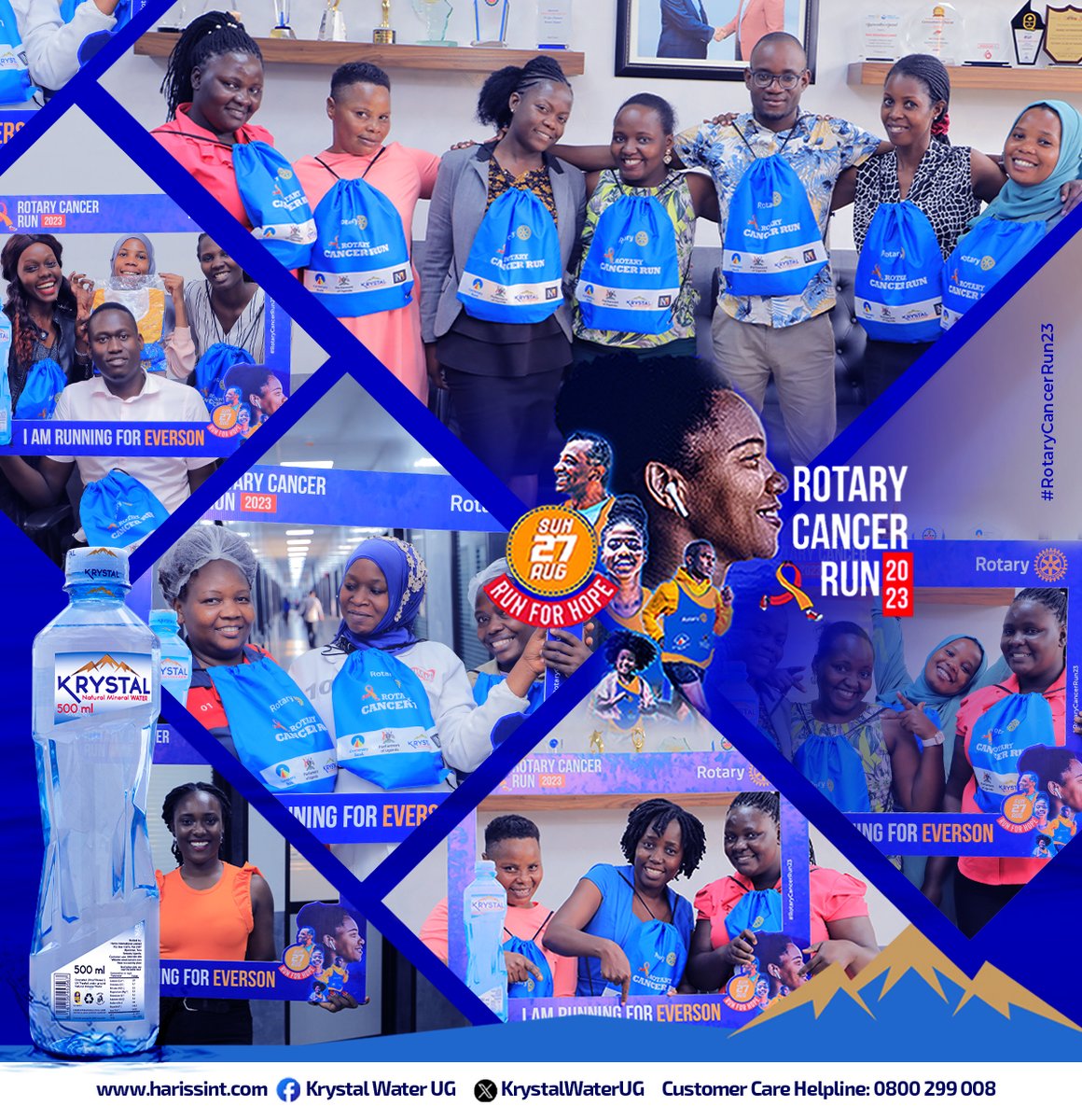 KrystalWaterUG's tweet image. Join us in the fight against cancer and let&apos;s make every step count!  Together, let&apos;s #RunForHope. #RotaryCancerRun23