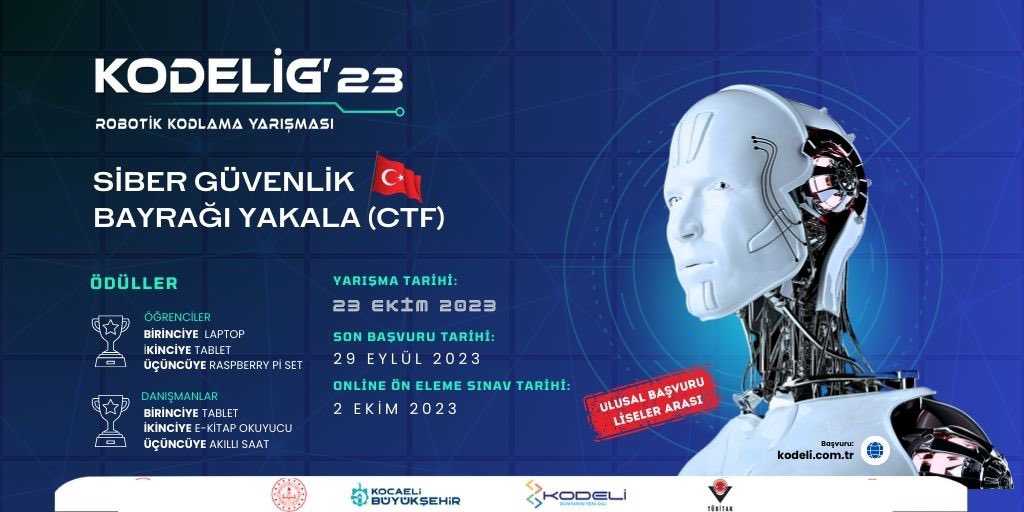 KODELİG'23 Ulusal (Liseler Arası) Robotik ve Kodlama Yarışma başvuru süresi uzatıldı.🤖 

SON BAŞVURU: 29 Eylül 2023

Başvuru: kodeli.com.tr

#kodeliprojesi #robotikkodlama