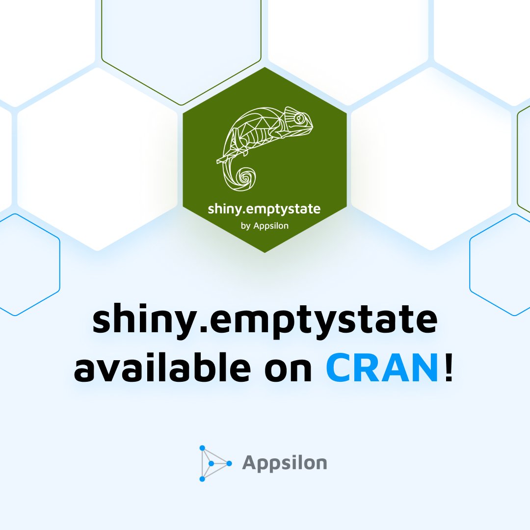 🚀 Guess what? 🚀
{shiny.emptystate} has just landed on CRAN! 🎊

Meet a new member of #Rhinoverse and learn how to easily manage situations when there is nothing (yet) to show in your #RShiny application.

Check the documentation to learn more: appsilon.github.io/shiny.emptysta…

#RStats