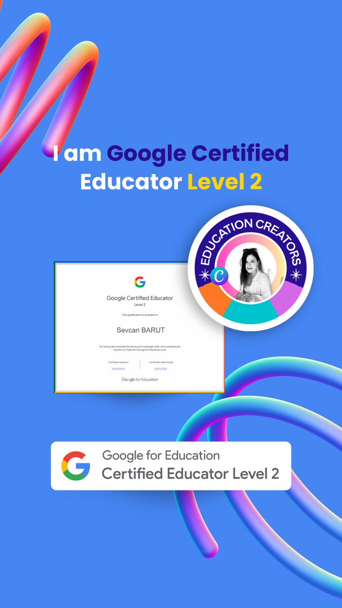 bohemiancat's tweet photo. I've officially become a Google Certified Educator Level 2! 🏆✨ This journey has been a rewarding experience of growth and learning, and I'm excited to continue leveraging the power of Google tools to enhance education. #GoogleCertified #EducatorLevel2 #LifelongLearner https://t.co/SNmbL7xjHv