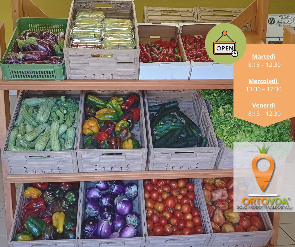 Mangia sano, senza andar lontano!
Compra gli ortaggi di stagione dei produttori valdostani del Consorzio @ortovda !
Ti aspettiamo nel punto vendita di Montfleury 😋
ortovda.it
#ortovda