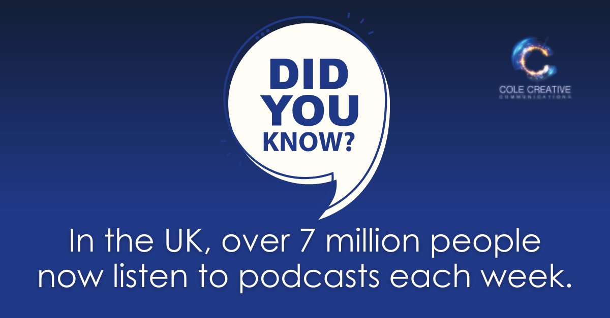 Did you know...in the United Kingdom, over 19 million people regularly listen to podcasts?

#podcasts #audiomarketing #marketing