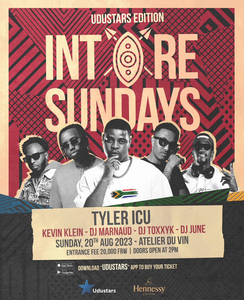 Intoreentertainment (@intore_ent) on Twitter photo Intore Sundays Is Back!
This Sunday, 20th August, At <a href="/atelierduvin_rw/">ATELIER DU VIN</a> With <a href="/Tyler_ICU/">Shukuru Jangalu</a> 🇿🇦
Ft. Some of Our Finest DJs <a href="/djtoxxyk/">TOXXYK</a> <a href="/DjMarnaud/">Dj Marnaud</a> <a href="/deejay_june/">Deejay_June</a> <a href="/kevinkleinmuzik/">Khanyiso</a>
Get Your Tickets and Let’s Have A Good Time!! 🥳
MNIKEEEEE!!!
#RwOT #intoresundays #dayparty #Amapiano Intore Sundays Is Back!
This Sunday, 20th August, At <a href="/atelierduvin_rw/">ATELIER DU VIN</a> With <a href="/Tyler_ICU/">Shukuru Jangalu</a> 🇿🇦
Ft. Some of Our Finest DJs <a href="/djtoxxyk/">TOXXYK</a> <a href="/DjMarnaud/">Dj Marnaud</a> <a href="/deejay_june/">Deejay_June</a> <a href="/kevinkleinmuzik/">Khanyiso</a>
Get Your Tickets and Let’s Have A Good Time!! 🥳
MNIKEEEEE!!!
#RwOT #intoresundays #dayparty #Amapiano