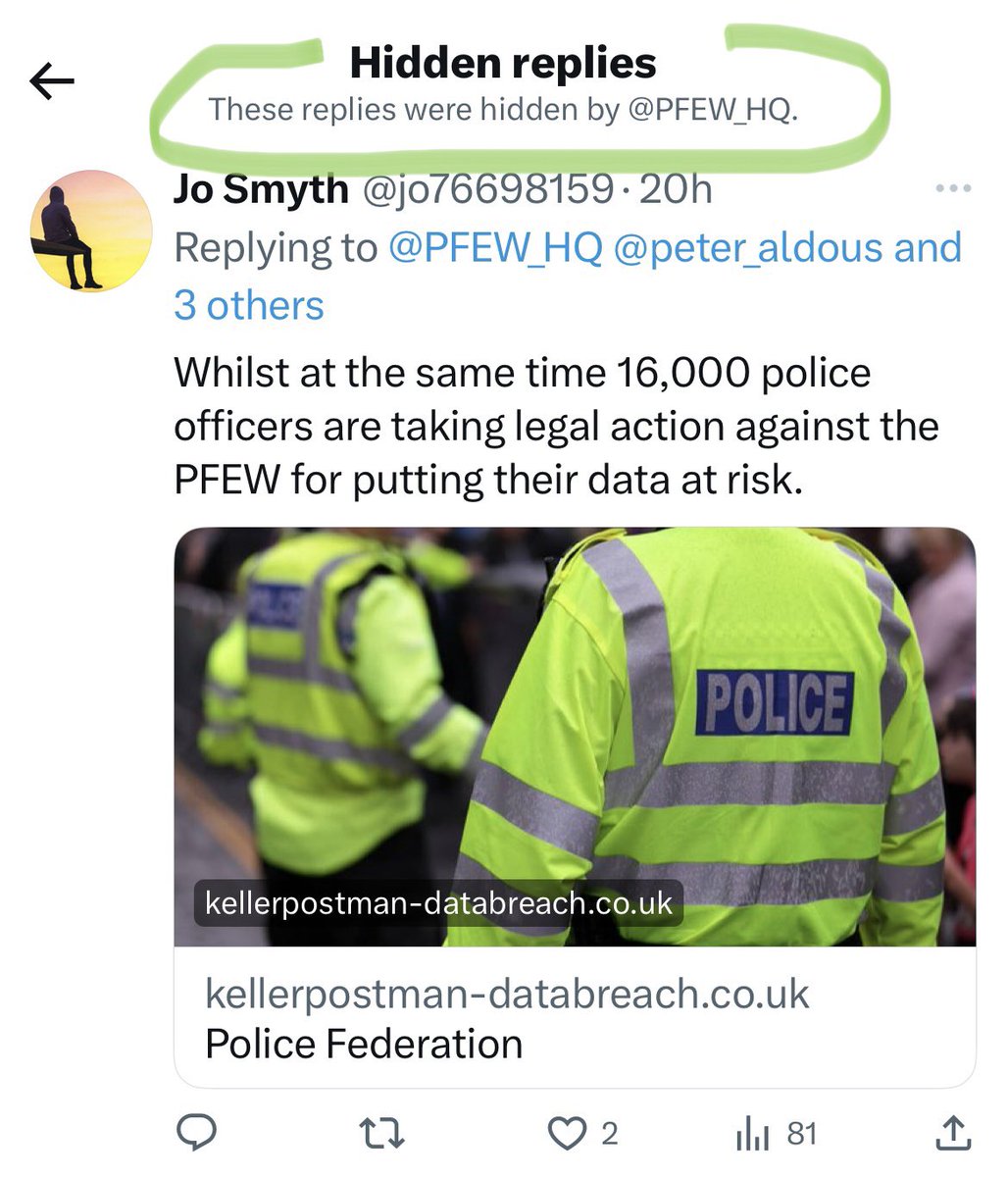 jo76698159's tweet photo. @hansnotdead1 @PFEW_HQ @peter_aldous @RishiSunak @SuellaBraverman @JWhittingdale How very open, honest and transparent are the PFEW when they hide members truthful tweets. https://t.co/zNnjFF9z10