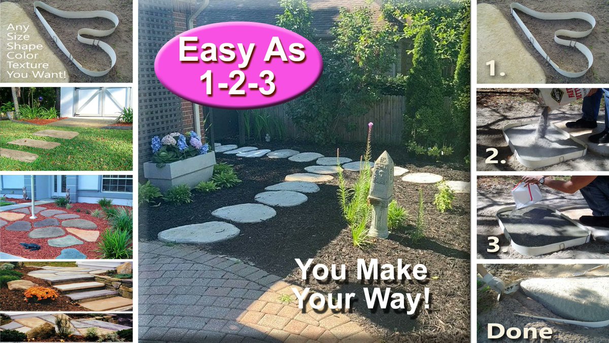 DIYstonemaker's tweet image. DIY and Create Garden Paths, Walkways, and Patios using Rocka Designs Flexible and Reusable Concrete Shaping, Stepping Stone Maker.
Easy as 1-2-3.
You Can Do It, We Promise!
Visit ROCKA DESIGN Today!

buff.ly/36dsv69