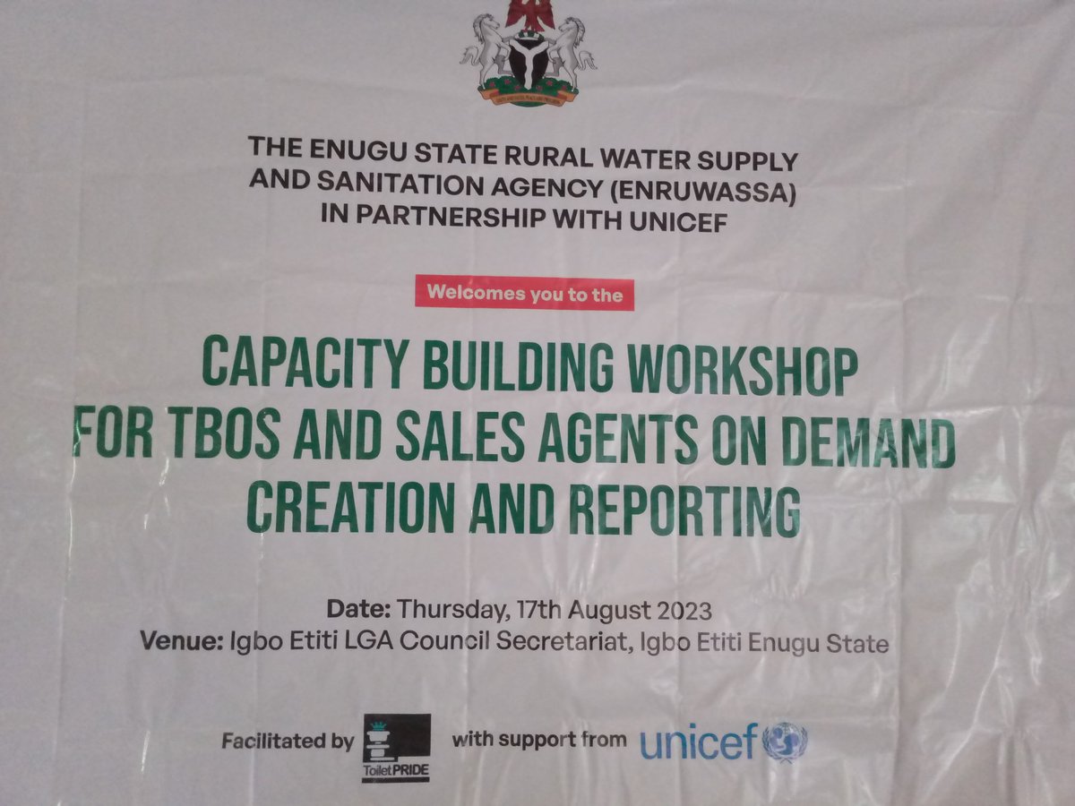 Happening Now!!! We are training another set of #TBOs in Igbo Etiti Enugu State Nigeria on consumer demand creation. Thanks to @UNICEF_Nigeria for making this training possible. @JaneBevan13 @chisomadims @UNICEF_Nigeria