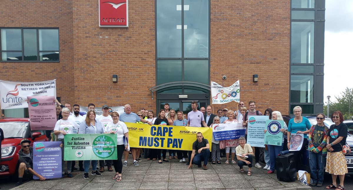 yorkshireSARAG's tweet photo. Huge thank-you to everyone for #CapeMustPay demo yesterday @altrad_services 

Read/sign: https://t.co/A649t4DnD2

@MerseysideAVS @DAST24 @LASAG_UK @AsbestosGMAVSG @AsbestosForum @meso_sheffield @ThompsonsLaw @irwinmitchell @LeighDay_Law @SlaterGordonUK @The_TUC @unitetheunion https://t.co/DJpX5Ex8fm