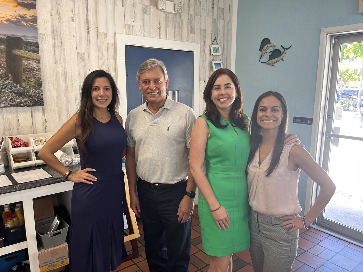 We surprised Labarga Award Honoree Adriana Gonzalez by telling her the news with Justice Labarga present! Advisor Mariano Garcia, Member of the Year &amp; VP Gina Fraga, and President Lourdes Casanova were there. Afterward, we had a lovely lunch at a local diner! #MomentsWeLove