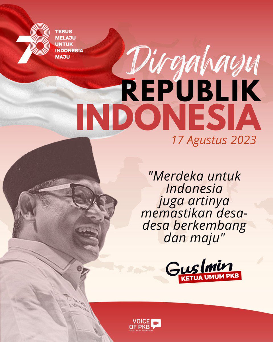 Dirgahayu Indonesiaku!! PKB gaungkan semangat kemerdekaan RI dari desa untuk desa!! 🇮🇩

#DesaMelajuIndonesiaMaju
#GusIminPKBsatu
<a href="/cakimiNOW/">A Muhaimin Iskandar</a> <a href="/DPP_PKB/">DPP PKB</a>