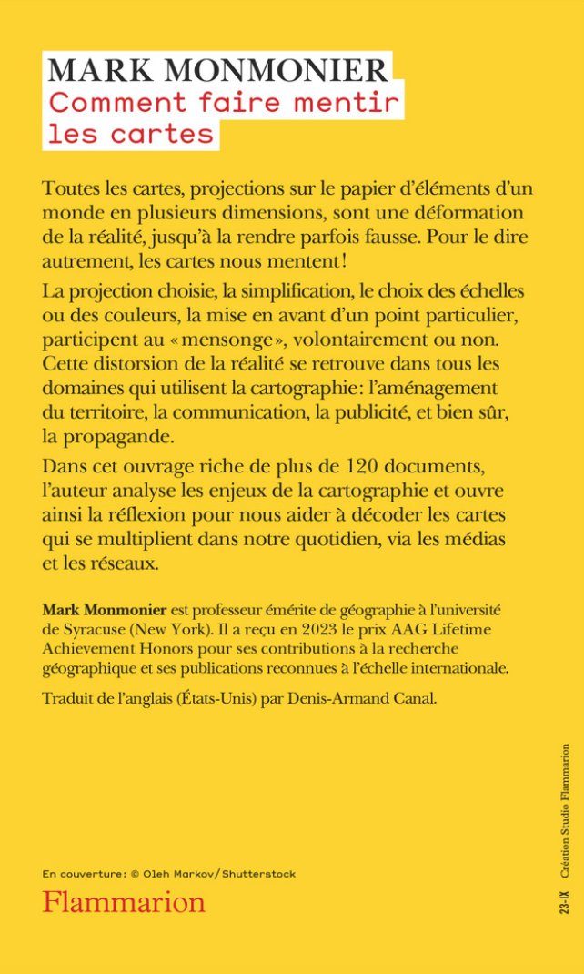 Réédition au format poche de la traduction française de Mark Monmonier - Comment faire mentir les cartes À paraître en septembre chez Flammarion