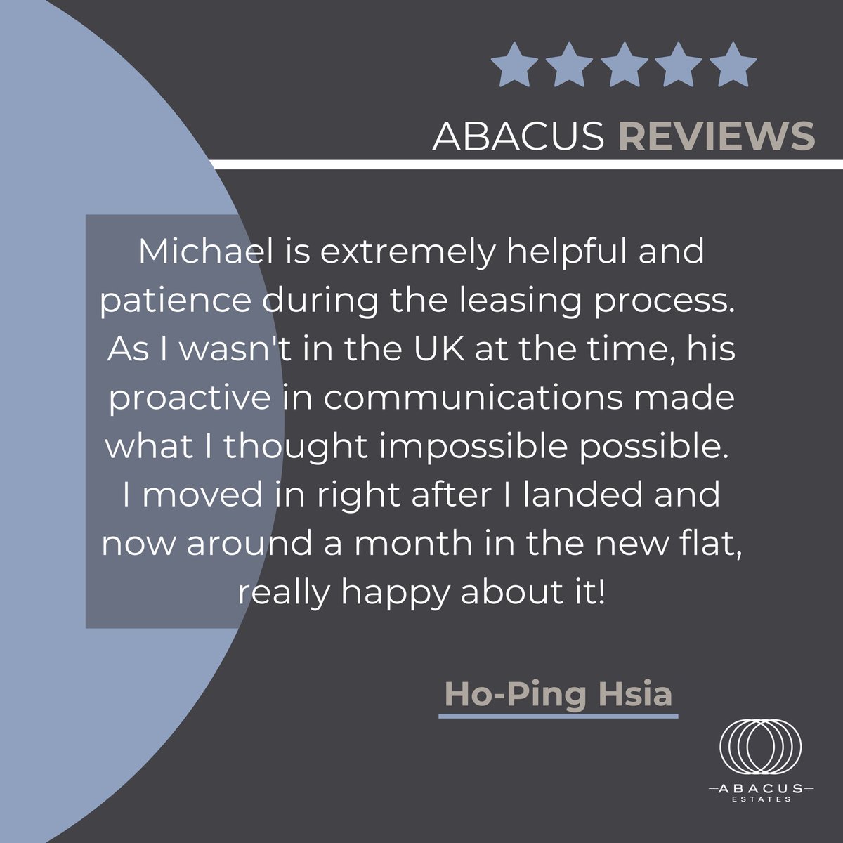 Our recent 5-star review from a happy tenant 💫

We always appreciate your feedback!

#review #happytenant #abacusestates #realestatelife #realestate #welldoneteam #westhampstead #london
#kensalrise #estateagent #estateagency #properties 
#fivestarreview #googlereviews