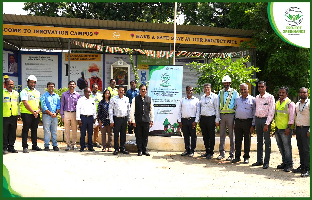 larsentoubro's tweet image. On #IndependenceDay L&amp;amp;T Construction kicked off a countrywide tree plantation drive, #ProjectGreenHands – a unique initiative which will run for 2 weeks and targets planting of 1.5 million saplings.