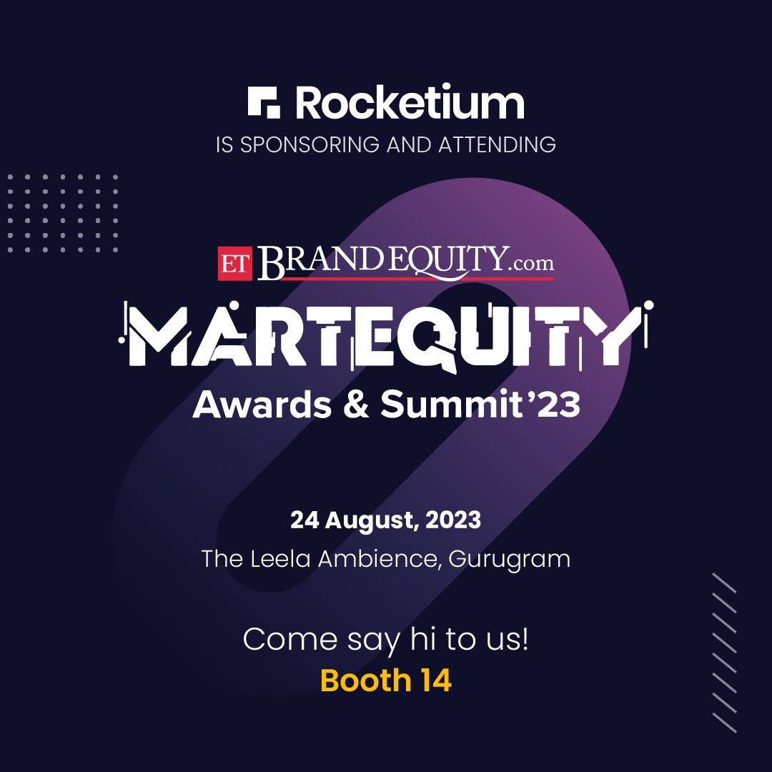 Event alert!🔈Catch us at the Martequity Awards &amp; Summit ‘23 organized by <a href="/ETBrandEquity/">ET Brand Equity</a> next week! Come over to booth 14 and say hello to our team. 👋 

We’re also excited to share that <a href="/_anuragdwivedi/">Anurag Dwivedi</a> (co-founder at Rocketium) will be a speaker on the panel.🚀

#ETMartequity