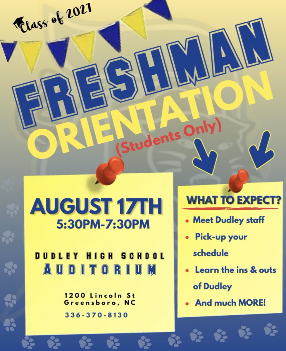 TODAY!! We are excited about welcoming the Class of 2027 for Freshman Orientation! We can’t wait to see our NEW Panther students for a time of team-building, learning, door prizes and dinner!