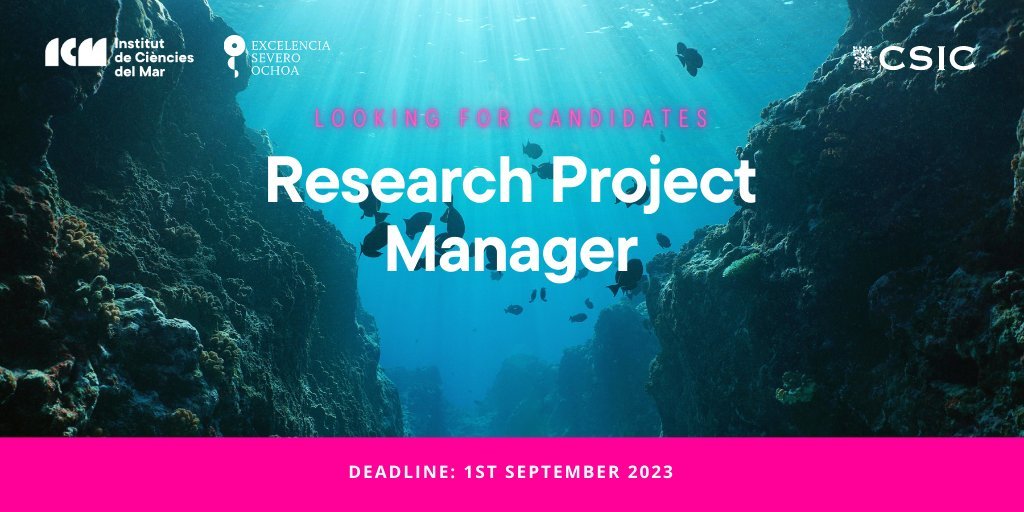 EM_OYSTER's tweet photo. 🚨Project manager @ICMCSIC to support @CollMonton at #iMARES group!
Interested candidates, Send your CV, a cover letter, and contact details with emails of two referees to
@CollMonton 📧mcoll@icm.csic.es
⏰ 1st Sept
+ Info 👉 https://t.co/MS1QZFzJaG https://t.co/pHxImdMrvc