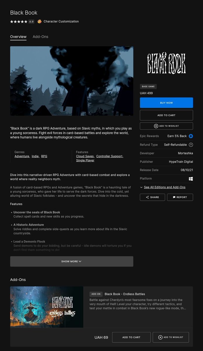 ShuikiSama's tweet photo. ❗Сьогодні в Epic Games будуть роздавати 2 гри, не беріть Black Book - вона від рузькой студії Morteshka ❗ https://t.co/HFIGQXKqHJ