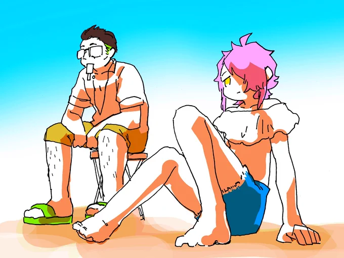 #絵を彩度100にすると超派手元々彩度高めなのでそこまで変に見えない気がする。 